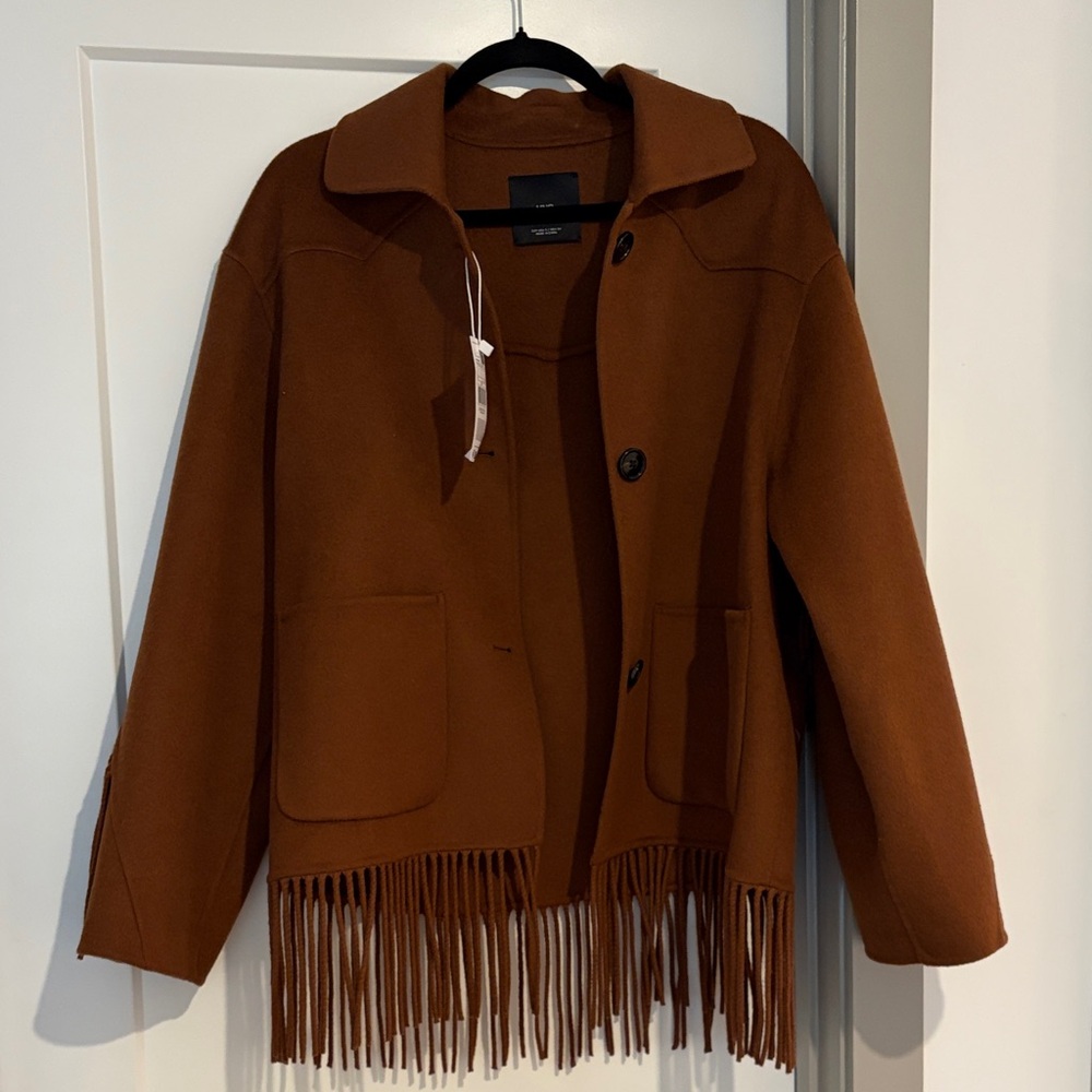 Mango Brown Fringe Jacket